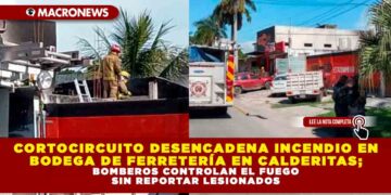CORTOCIRCUITO DESENCADENA INCENDIO EN BODEGA DE FERRETERÍA EN CALDERITAS; BOMBEROS CONTROLAN EL FUEGO SIN REPORTAR LESIONADOS