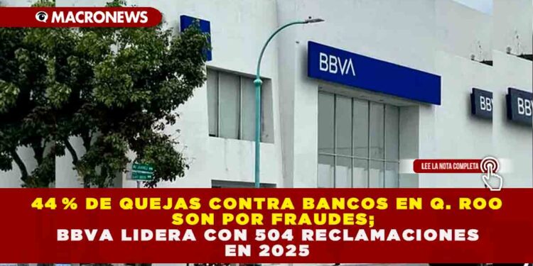 44 % DE QUEJAS CONTRA BANCOS EN Q. ROO SON POR FRAUDES; BBVA LIDERA CON 504 RECLAMACIONES EN 2025