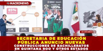 SECRETARIA DE EDUCACIÓN PÚBLICA ANUNCIO NUEVAS CONSTRUCCIONES DE BACHILLERATOS EN QUINTANA ROO Y OTROS ESTADOS