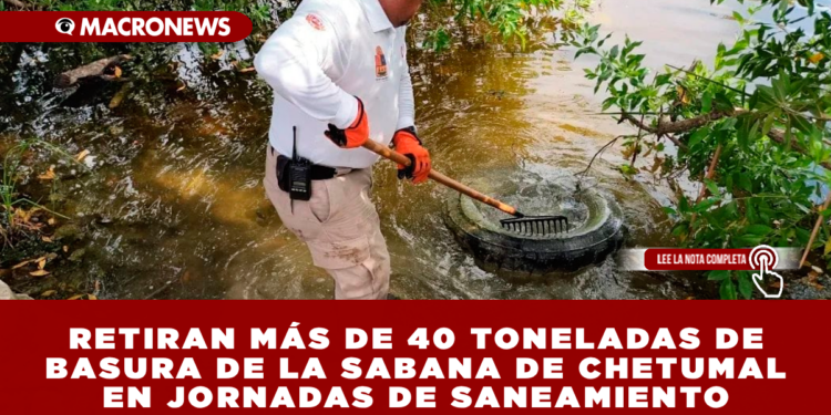 RETIRAN MÁS DE 40 TONELADAS DE BASURA DE LA SABANA DE CHETUMAL EN JORNADAS DE SANEAMIENTO
