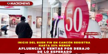 INICIO DEL BUEN FIN EN CANCÚN REGISTRA HASTA 25% MENOR AFLUENCIA Y VENTAS POR DEBAJO DE LO ESPERADO