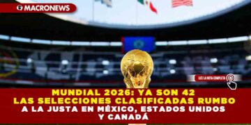 MUNDIAL 2026: YA SON 42 LAS SELECCIONES CLASIFICADAS RUMBO A LA JUSTA EN MÉXICO, ESTADOS UNIDOS Y CANADÁ