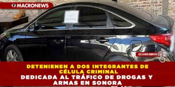 DETENIENEN A DOS INTEGRANTES DE CÉLULA CRIMINAL DEDICADA AL TRÁFICO DE DROGAS Y ARMAS EN SONORA