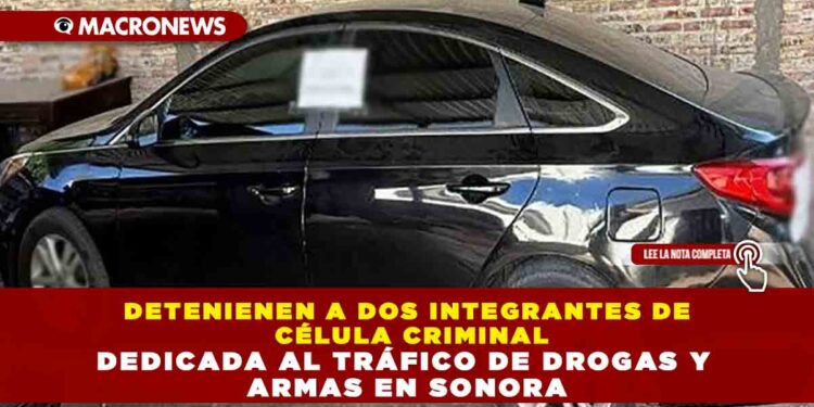 DETENIENEN A DOS INTEGRANTES DE CÉLULA CRIMINAL DEDICADA AL TRÁFICO DE DROGAS Y ARMAS EN SONORA