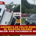 CAMIONETA SE VOLCÓ SOBRE EL BULEVAR COLOSIO EN CANCÚN POR PAVIMENTO MOJADO