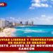 LLUVIAS LIGERAS Y TEMPERATURAS DE HASTA 25 GRADOS PARA ESTE JUEVES 13 DE NOVIEMBRE EN CANCÚN