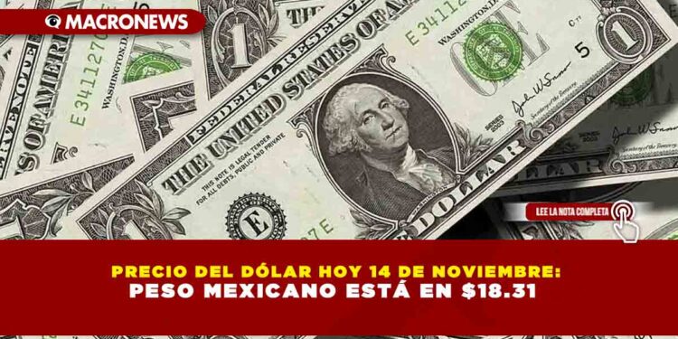 PRECIO DEL DÓLAR HOY 14 DE NOVIEMBRE: PESO MEXICANO ESTÁ EN $18.31