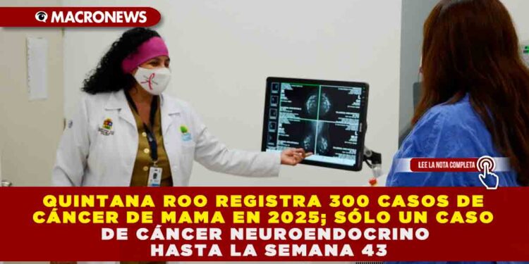 QUINTANA ROO REGISTRA 300 CASOS DE CÁNCER DE MAMA EN 2025; SÓLO UN CASO DE CÁNCER NEUROENDOCRINO HASTA LA SEMANA 43
