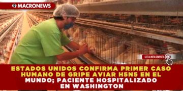 ESTADOS UNIDOS CONFIRMA PRIMER CASO HUMANO DE GRIPE AVIAR H5N5 EN EL MUNDO; PACIENTE HOSPITALIZADO EN WASHINGTON