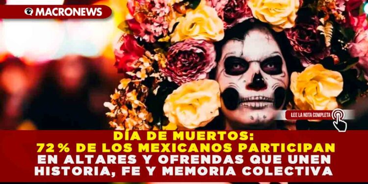 DÍA DE MUERTOS: 72 % DE LOS MEXICANOS PARTICIPAN EN ALTARES Y OFRENDAS QUE UNEN HISTORIA, FE Y MEMORIA COLECTIVA