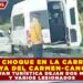 FATAL CHOQUE EN LA CARRETERA PLAYA DEL CARMEN-CANCÚN: TAXI Y VAN TURÍSTICA DEJAN DOS MUERTOS Y VARIOS LESIONADOS