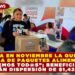 INICIA EN NOVIEMBRE LA QUINTA ENTREGA DE PAQUETES ALIMENTARIOS “COMEMOS TOD@S”; BENEFICIARIOS RECIBIRÁN DISPERSIÓN DE $1,420 PESOS
