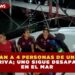 RESCATAN A 4 PERSONAS DE UN BARCO A LA DERIVA; UNO SIGUE DESAPARECIDO EN EL MAR