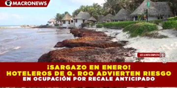 ¡SARGAZO EN ENERO! HOTELEROS DE Q. ROO ADVIERTEN RIESGO EN LA OCUPACIÓN POR RECALE ANTICIPADO