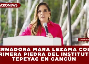 GOBERNADORA MARA LEZAMA COLOCA PRIMERA PIEDRA DEL INSTITUTO TEPEYAC EN CANCÚN