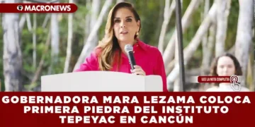 GOBERNADORA MARA LEZAMA COLOCA PRIMERA PIEDRA DEL INSTITUTO TEPEYAC EN CANCÚN