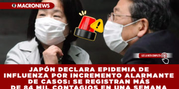 JAPÓN DECLARA EPIDEMIA DE INFLUENZA POR INCREMENTO ALARMANTE DE CASOS: SE REGISTRAN MÁS DE 84 MIL CONTAGIOS EN UNA SEMANA