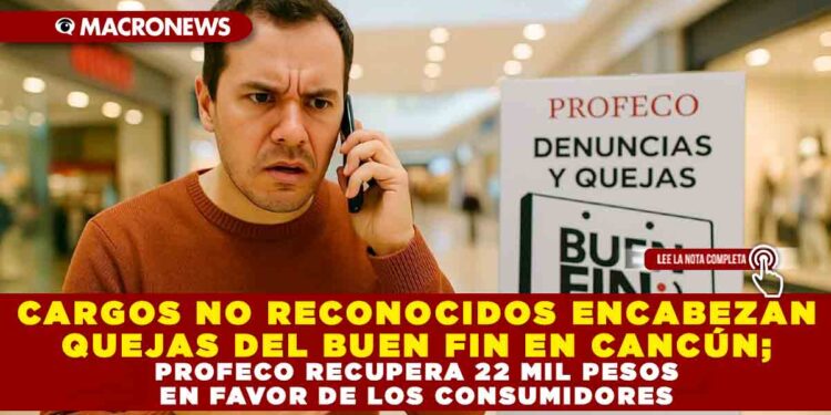 CARGOS NO RECONOCIDOS ENCABEZAN QUEJAS DEL BUEN FIN EN CANCÚN; PROFECO RECUPERA 22 MIL PESOS EN FAVOR DE LOS CONSUMIDORES