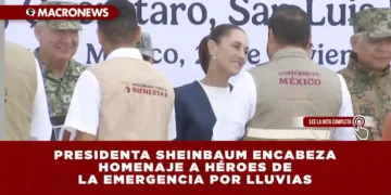 PRESIDENTA SHEINBAUM ENCABEZA HOMENAJE A HÉROES DE LA EMERGENCIA POR LLUVIAS