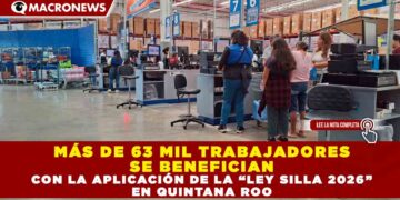 MÁS DE 63 MIL TRABAJADORES SE BENEFICIAN CON LA APLICACIÓN DE LA “LEY SILLA 2026” EN QUINTANA ROO