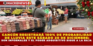 CAE CONSUMO EN CANCÚN RUMBO A NAVIDAD, 56% DE NEGOCIOS SON INFORMALES Y EL PODER ADQUISITIVO SIGUE A LA BAJA