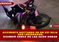 ACCIDENTE NOCTURNO EN SM 227 DEJA DOS LESIONADOS; OCURRIÓ CERCA DE LAS 22:00 HORAS
