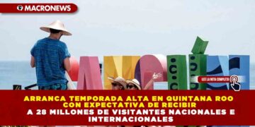 ARRANCA TEMPORADA ALTA EN QUINTANA ROO CON EXPECTATIVA DE RECIBIR A 28 MILLONES DE VISITANTES NACIONALES E INTERNACIONALES