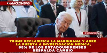 TRUMP RECLASIFICA LA MARIHUANA Y ABRE LA PUERTA A INVESTIGACIÓN MÉDICA, 68% DE LOS ESTADOUNIDENSES RESPALDA CAMBIO