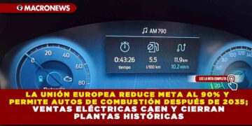 LA UNIÓN EUROPEA REDUCE META AL 90% Y PERMITE AUTOS DE COMBUSTIÓN DESPUÉS DE 2035; VENTAS ELÉCTRICAS CAEN Y CIERRAN PLANTAS HISTÓRICAS