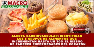 ALERTA CARDIOVASCULAR: IDENTIFICAN LOS 5 GRUPOS DE ALIMENTOS QUE INCREMENTAN HASTA UN 30% EL RIESGO DE PADECER ENFERMEDADES DEL CORAZÓN