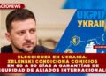 ELECCIONES EN UCRANIA: ZELENSKI CONDICIONA COMICIOS EN 60 A 90 DÍAS A GARANTÍAS DE SEGURIDAD DE ALIADOS INTERNACIONALES