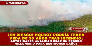 ¡EN RIESGO! HOLBOX PODRÍA TENER VEDA DE 20 AÑOS TRAS INCENDIO; AUTORIDADES ANALIZA USAR UN SEGURO MILLONARIO PARA RESTAURAR DAÑOS