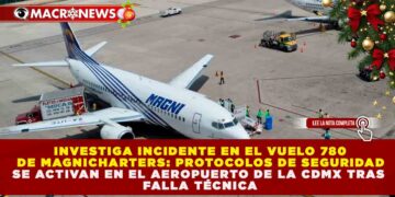 INVESTIGA INCIDENTE EN EL VUELO 780 DE MAGNICHARTERS: PROTOCOLOS DE SEGURIDAD SE ACTIVAN EN EL AEROPUERTO INTERNACIONAL BENITO JUÁREZ DE LA CIUDAD DE MÉXICO TRAS FALLA TÉCNICA