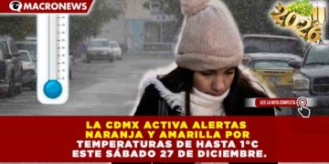 CDMX BAJO CERO: ACTIVAN DOBLE ALERTA POR TEMPERATURAS DE HASTA 1°C EN 6 ALCALDÍAS ESTE 27 DE DICIEMBRE
