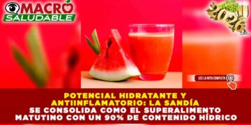 EL PODER DEL 90% DE AGUA: LA SANDÍA SE POSICIONA COMO LA FRUTA ESENCIAL PARA REDUCIR LA INFLAMACIÓN Y OPTIMIZAR EL METABOLISMO MATUTINO