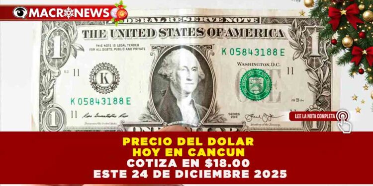 PESO MEXICANO ROMPE BARRERA DE LOS $18.00$: SE FORTALECE 0.41% FRENTE AL DÓLAR ESTE 24 DE DICIEMBRE