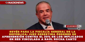 REVÉS PARA LA FISCALÍA GENERAL DE LA REPÚBLICA: JUEZ DESESTIMA ÓRDENES DE APREHENSIÓN CONTRA EL 30% DE LOS IMPLICADOS EN RED VINCULADA A RAÚL ROCHA CANTÚ