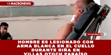 HOMBRE ES LESIONADO CON ARMA BLANCA EN EL CUELLO DURANTE RIÑA EN VILLAS OTOCH PARAÍSO, CANCÚN
