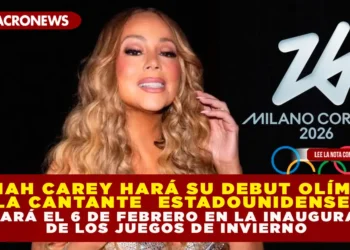 MARIAH CAREY HARÁ SU DEBUT OLÍMPICO: LA CANTANTE ESTADOUNIDENSE ACTUARÁ EL 6 DE FEBRERO EN LA INAUGURACIÓN DE LOS JUEGOS DE INVIERNO
