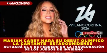 MARIAH CAREY HARÁ SU DEBUT OLÍMPICO: LA CANTANTE ESTADOUNIDENSE ACTUARÁ EL 6 DE FEBRERO EN LA INAUGURACIÓN DE LOS JUEGOS DE INVIERNO