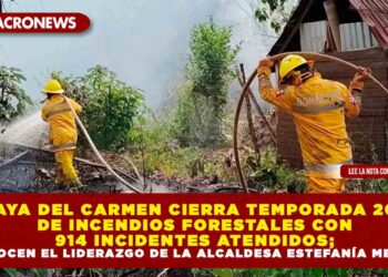 PLAYA DEL CARMEN CIERRA TEMPORADA 2025 DE INCENDIOS FORESTALES CON 914 INCIDENTES ATENDIDOS; RECONOCEN EL LIDERAZGO DE LA ALCALDESA ESTEFANÍA MERCADO