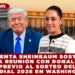 PRESIDENTA SHEINBAUM SOSTENDRA PEQUEÑA REUNIÓN CON DONALD TRUMP PREVIO AL SORTEO DEL MUNDIAL 2026 EN WASHINGTON