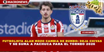 FUTBOLISTA ALAN MOZO CAMBIA DE RUMBO: DEJA CHIVAS Y SE SUMA A PACHUCA PARA EL TORNEO 2026