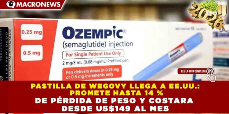 PASTILLA DE WEGOVY LLEGA A EE.UU.: PROMETE HASTA 14 % DE PÉRDIDA DE PESO Y COSTARA DESDE US$149 AL MES