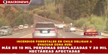 INCENDIOS FORESTALES EN CHILE OBLIGAN A EVACUAR ZONA SUR: MÁS DE 10 MIL PERSONAS DESPLAZADAS Y 20 MIL HECTÁREAS AFECTADAS
