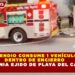 INCENDIO CONSUME 1 VEHÍCULO DENTRO DE ENCIERRO EN COLONIA EJIDO DE PLAYA DEL CARMEN