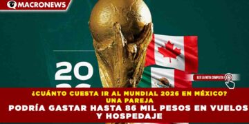 ¿CUÁNTO CUESTA IR AL MUNDIAL 2026 EN MÉXICO? UNA PAREJA PODRÍA GASTAR HASTA 86 MIL PESOS EN VUELOS Y HOSPEDAJE