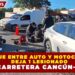 CHOQUE ENTRE AUTO Y MOTOCICLETA  DEJA 1 LESIONADO EN LA CARRETERA CANCÚN–MÉRIDA