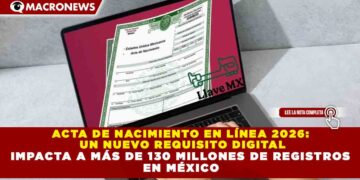 ACTA DE NACIMIENTO EN LÍNEA 2026:  UN NUEVO REQUISITO DIGITAL IMPACTA A MÁS DE 130 MILLONES DE REGISTROS  EN MÉXICO