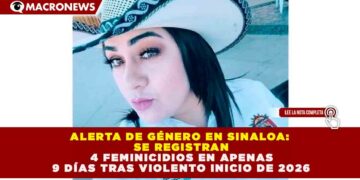 ALERTA DE GÉNERO EN SINALOA: SE REGISTRAN 4 FEMINICIDIOS EN APENAS 9 DÍAS TRAS VIOLENTO INICIO DE 2026